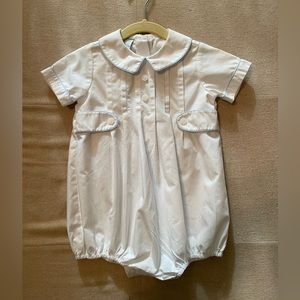 Petit Bebe White Bubble with light blue trim